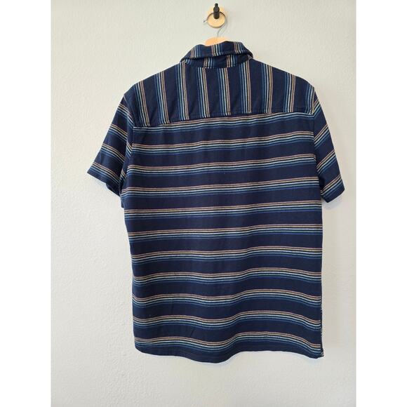 Goodfellow & Co Navy Striped Button Up Shirt M Cotton Blend Smart Casual Y2K - Picture 3 of 7